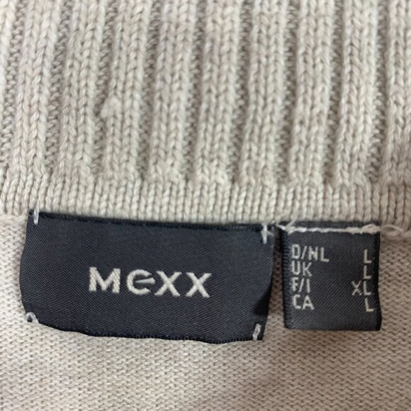 MEXX Gray Argyle Cowl Neck Pullover cotton  Sweater beige Women size large - Picture 2 of 13